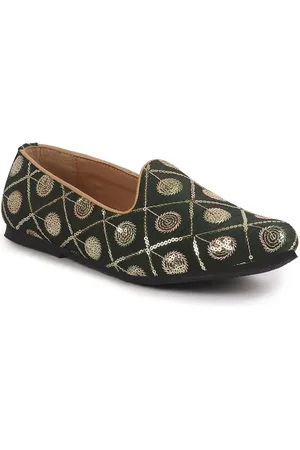 FAUSTO Men Slip-On Ethnic - Embellished Lightweight Mojaris