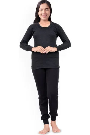 BAESD Kids Round Neck Long Sleeves Ribbed Thermal Set