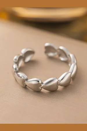 Myki Stainless Steel Silver-Plated Finger Ring