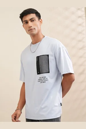 LocoMotive Men Printed Extended Sleeves Raw Edge T-shirt