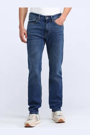 Flying Machine Men Straight Fit Light Fade Stretchable Jeans