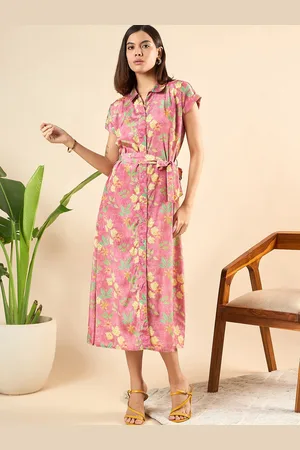 Mast & Harbour Women Floral Printed Shirt Midi Dress