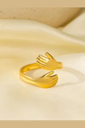 Myki Esthetical Stainless Steel Gold-Plated Finger Ring