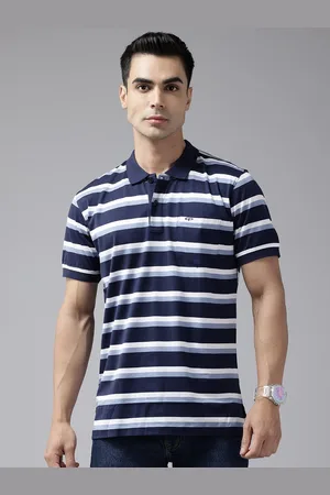 ColorPlus Striped Polo Collar Pure Cotton T-shirt