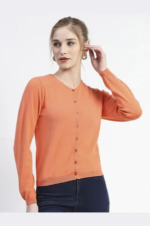 MADAME Women Solid Ribbed Cardigan Sweater