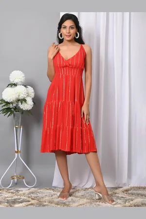 IQRAAR Women Self Design Flutter Sleeve Dress