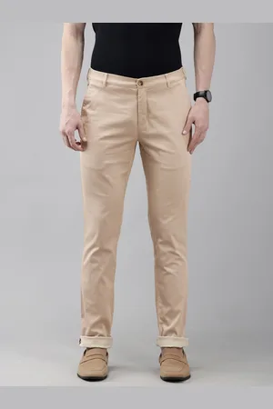 ColorPlus Men Printed Slim Fit Chinos Trousers
