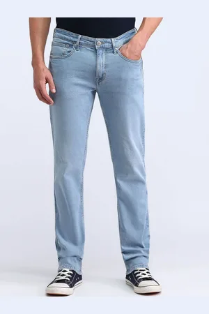 Flying Machine Men Mid-Rise Straight Fit Light Fade Stretchable Jeans
