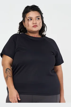 Spirit Animal Women Plus Size Solid Round Neck T-shirt
