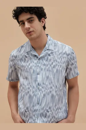 Forca Men Cuban Collar Abstract Printed Casual Shirt