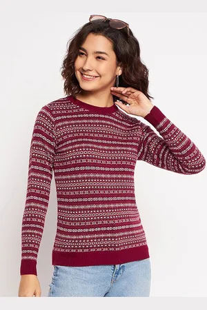 CLAPTON Women Printed Woollen Pullover