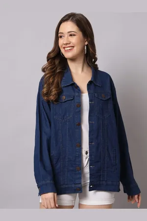 Funday Fashion Women Spread Collar Solid Casual Denim Jacket