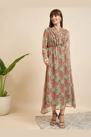 Mast & Harbour Women Floral Print Ruffled Maxi Dress