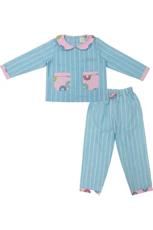 Clothe Funn Girls Striped Top with Pyjamas