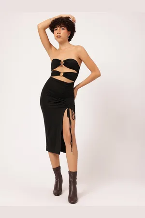 DressBerry Off-Shoulder Sculpted Rebel Cut-out Oomph Ruched Sensation Midi Dress