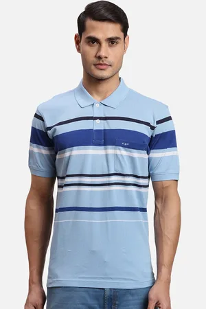 ColorPlus Striped Polo Collar Cotton T-shirt