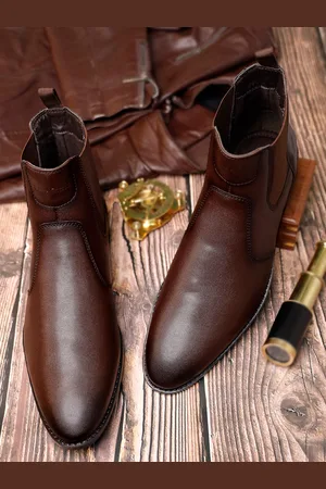 LOUIS STITCH Men Leather Mid-Top Chelsea Boots