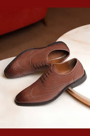 LOUIS STITCH Men Tan Premium Egyptian Crust Leather Formal Brogues