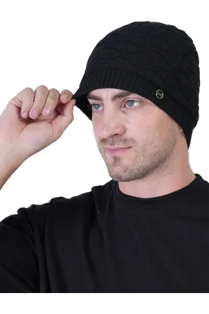 Teemoods Men Wollen Black Beanie Cap