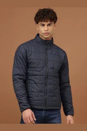 Richlook Men Mock Collar Solid Casual Padded Jacket