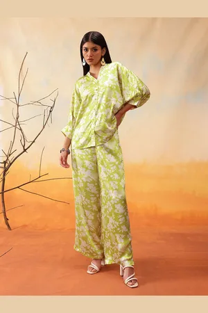 indo street Floral Printed Shirt With Trousers