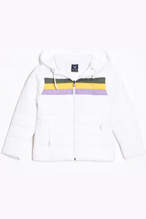 Allen Solly Girls Colourblocked Crop Padded Jacket
