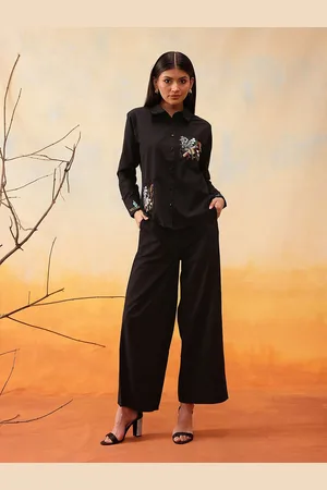 indo street Embroidered Shirt With Trousers