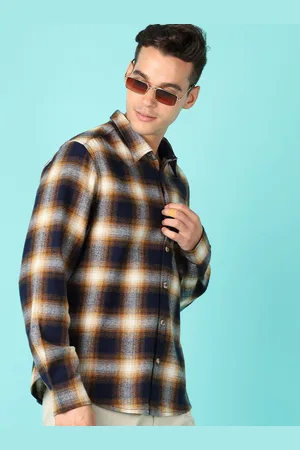 V-Mart Men Spread Collar Tartan Checked Cotton Casual Shirt