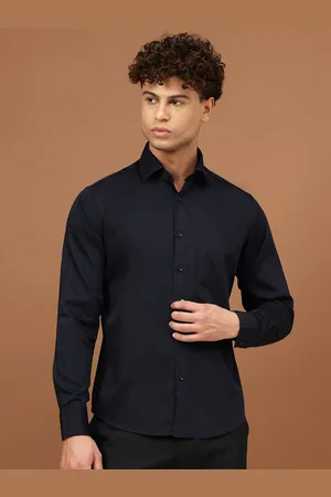 Richlook Men Comfort Spread Collar Solid Cotton Formal Shirt