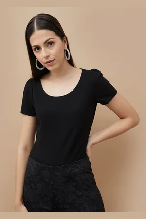 Lifestyle Women Solid Round Neck T-shirt