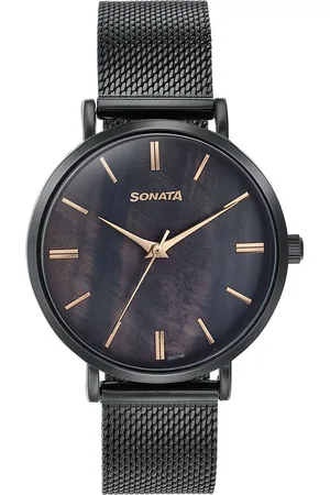 Sonata Women Mother of Pearl Dial & Stainless Steel Bracelet Style Straps Analogue Watch 87067NM01
