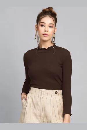 Sassafras Women High Neck Long Sleeve Top