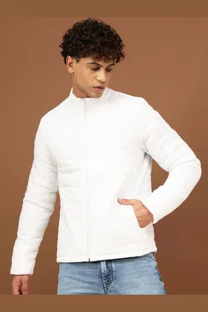 Richlook Men Mock Collar Solid Casual Padded Jacket