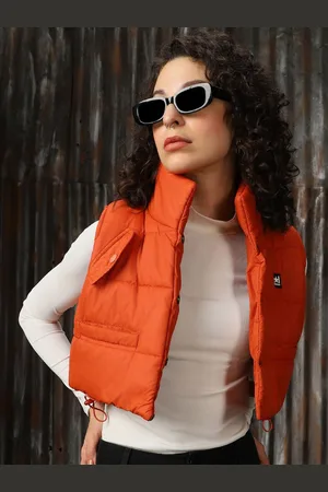 High Star Women Mock Collar Solid Casual Padded Jacket