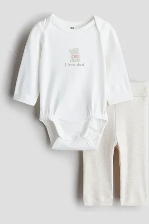 H&M Unisex Kids 2-Pcs Printed Bodysuit & Leggings set