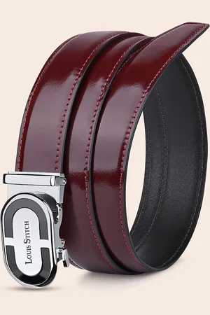 LOUIS STITCH Premium VT Leather Men Auto Lock Buckle Belt