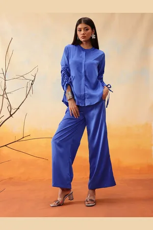 indo street Mandarin Collar Shirt With Trouser Co-Ords