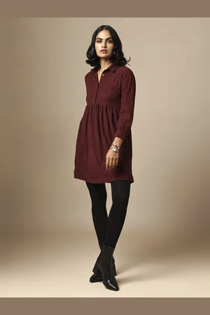 Chemistry Women Shirt Collar A-Line Above Knee Dress