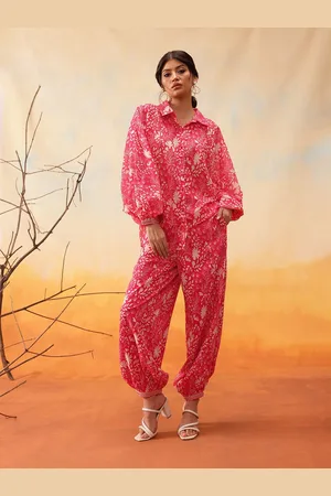 indo street Floral Printed Shirt With Trouser