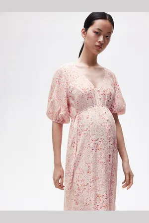 H&M Women MAMA Tie-Belt Crape Dress