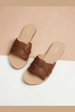 Lifestyle Women PU Open Toe Flats