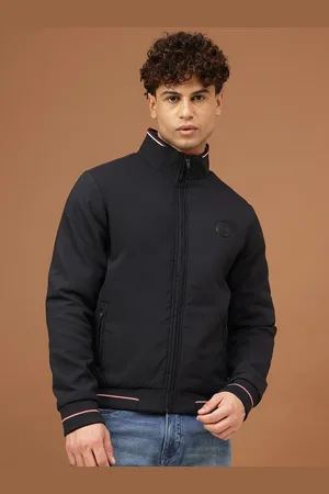 Richlook Men Mock Collar Solid Casual Bomber Jacket