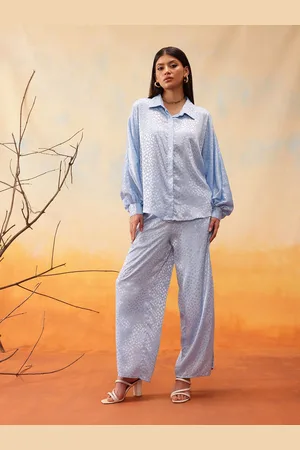 indo street Self Design Shirt With Trousers