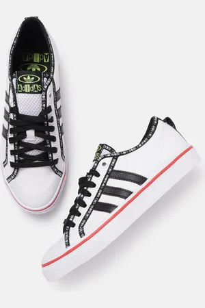 adidas Men White & Black Solid Nizza Sneakers