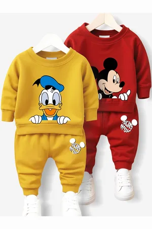 Minicult Kids Printed Round Neck Pack Of 2 Sweatshirt With Joggers