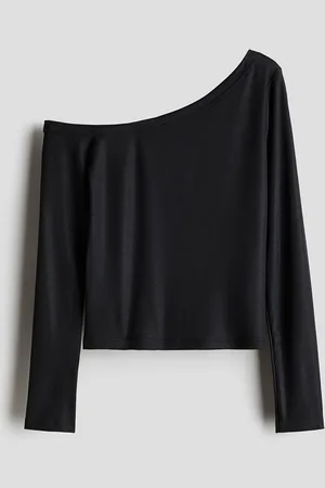H&M Girls Ribbed One-Shoulder Top