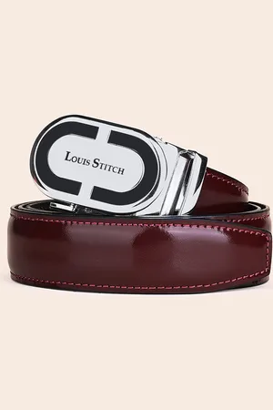 LOUIS STITCH Premium VT Leather Men Auto Lock Buckle Belt