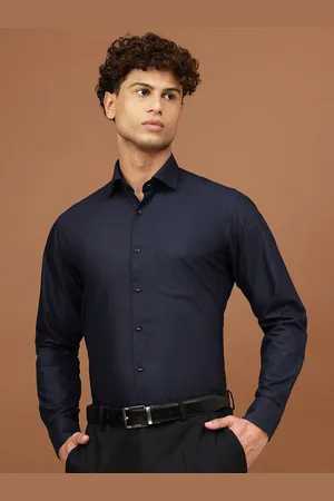 Richlook Men Comfort Spread Collar Solid Cotton Formal Shirt