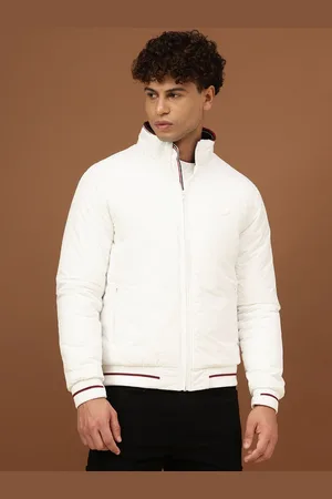Richlook Men Mock Collar Solid Casual Padded Jacket