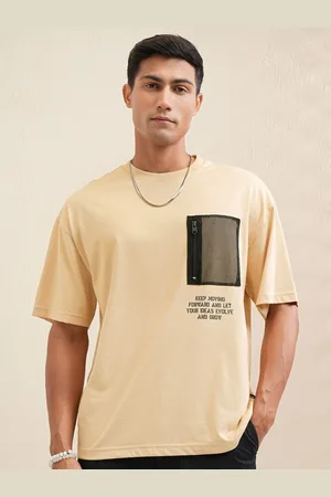 LocoMotive Men Printed Raw Edge T-shirt